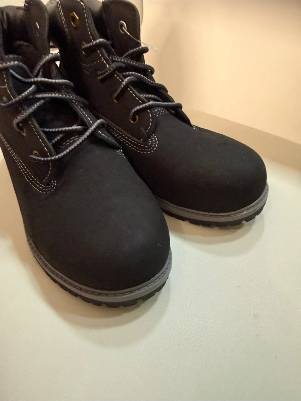 wonder nation Black Lace-Up Kids Ankle Boots